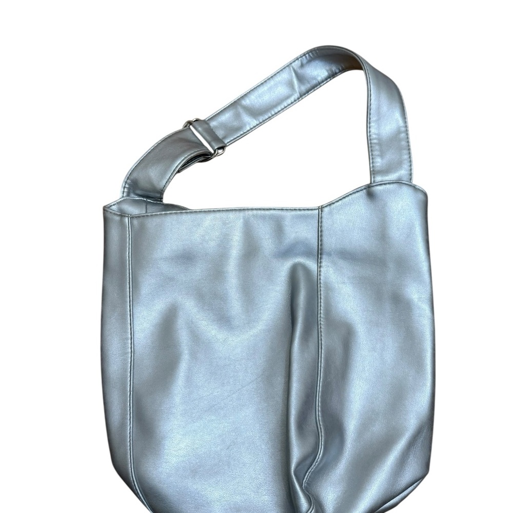 Neiman Marcus Metallic Silver Shoulder Bag